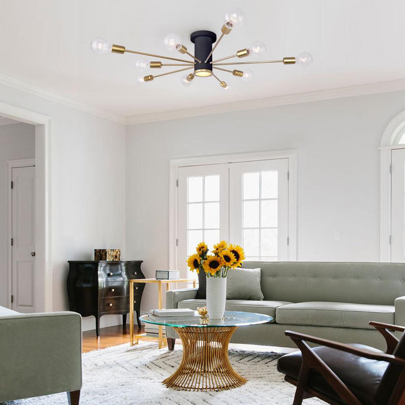 Mid Century Semi Flush Mount Sputnik Light