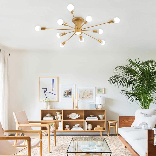 Mid Century Semi Flush Mount Sputnik Light