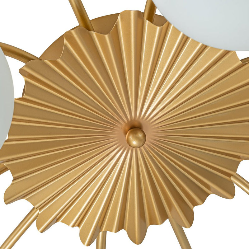 Contemporary 12-Light Opal Glass Globe Semi-Flush Mount