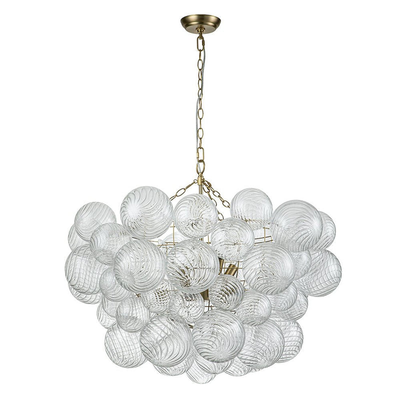 Contemporary Decorative Swirled Glass Cluster Bubble Chandelier