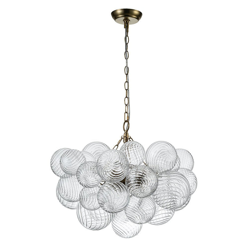 Contemporary Decorative Swirled Glass Cluster Bubble Chandelier