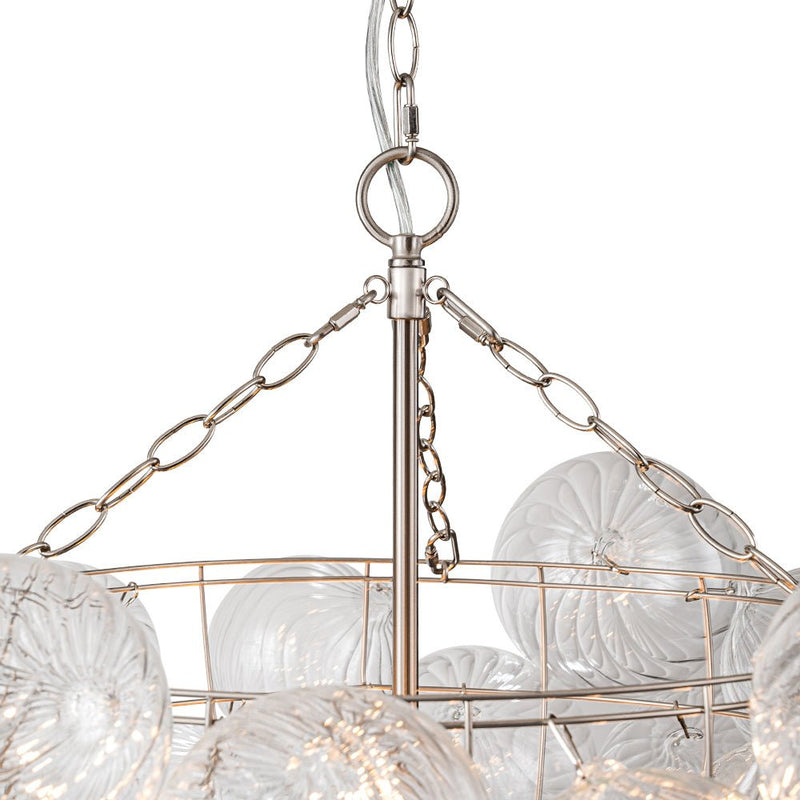 Contemporary Decorative Swirled Glass Cluster Bubble Chandelier