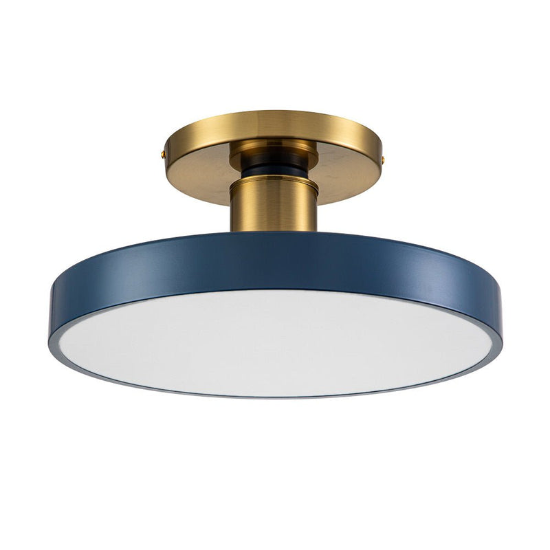Contemporary Minimalist LED Drum Semi Flush Mount