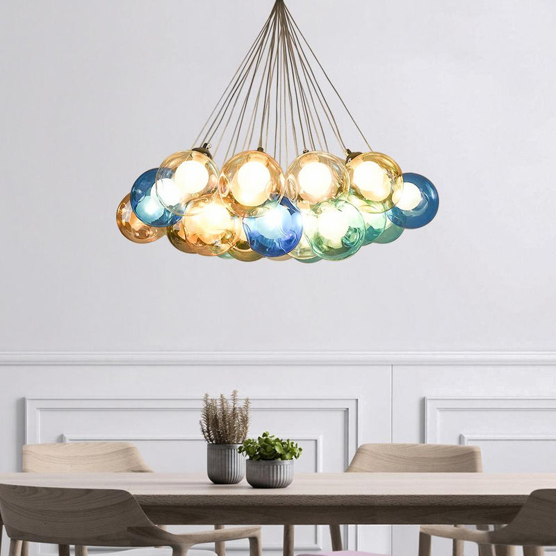 Contemporary Multi-Color Cluster Bubble Chandelier