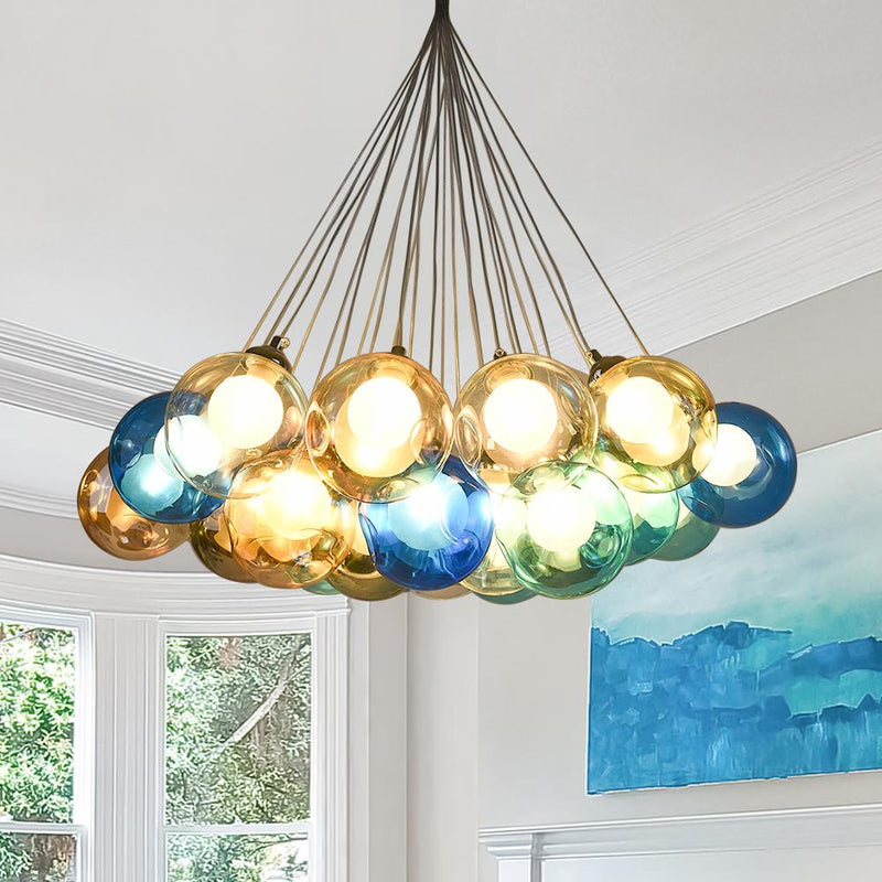 Contemporary Multi-Color Cluster Bubble Chandelier