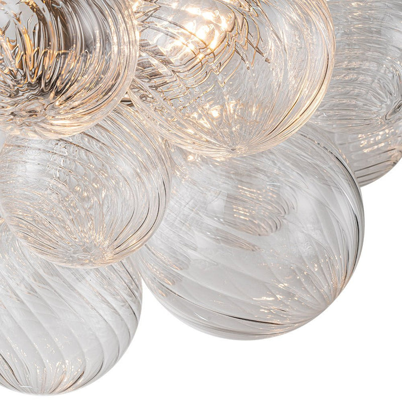 Contemporary Swirl Glass Cluster Bubble Semi-Flush Mount