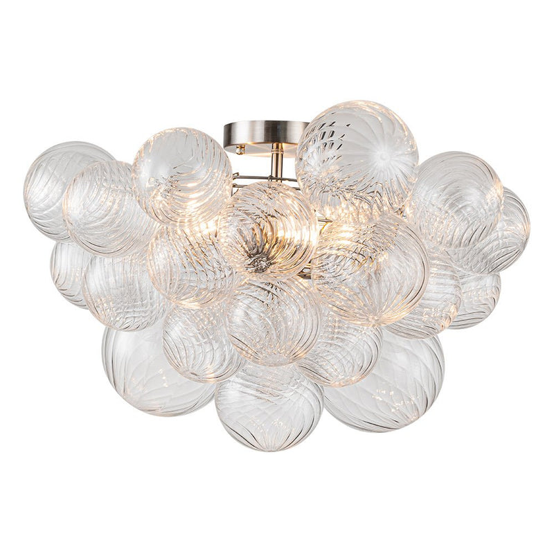 Contemporary Swirl Glass Cluster Bubble Semi-Flush Mount