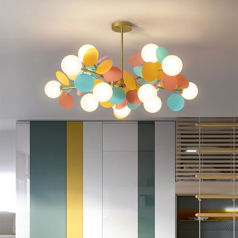 Multicolored Flower Branch Chandelier Living Room
