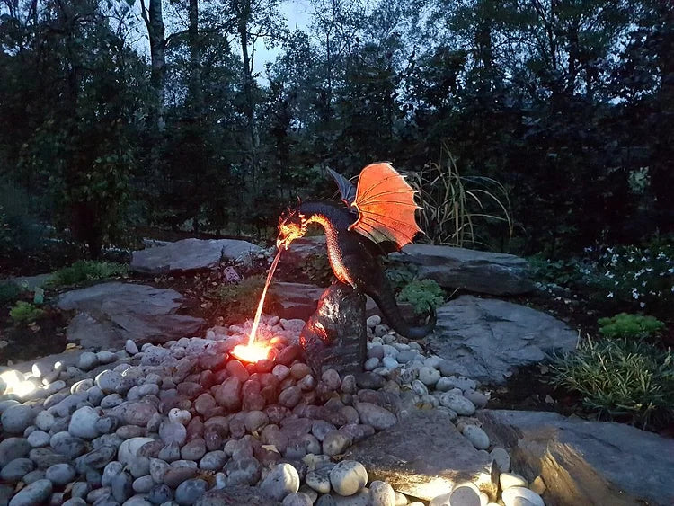 Fire-breathing Dragon Sculpture Waterscape