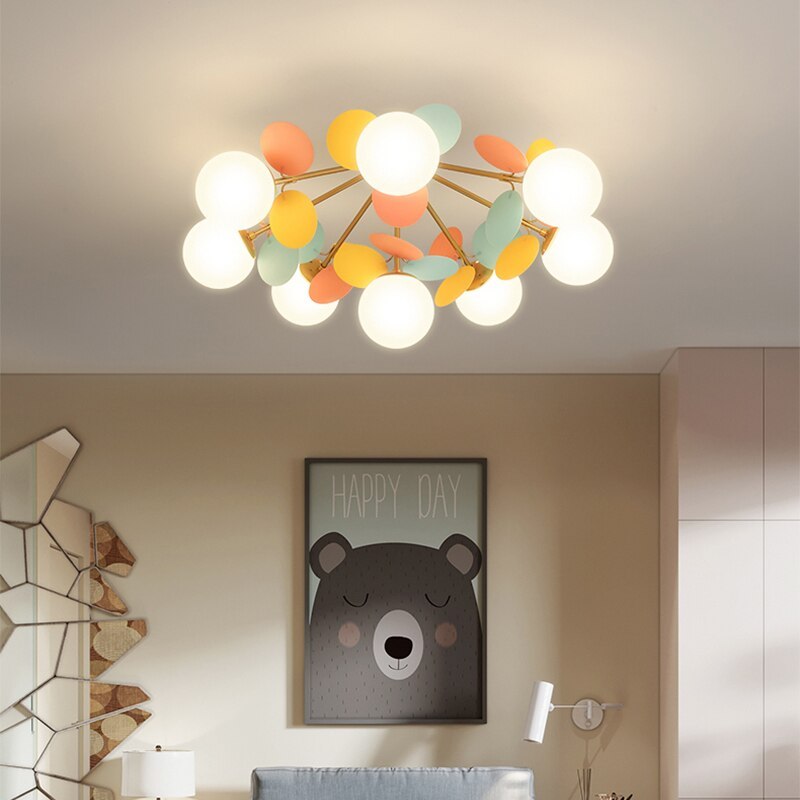 Multicolored Flower Branch Chandelier Living Room