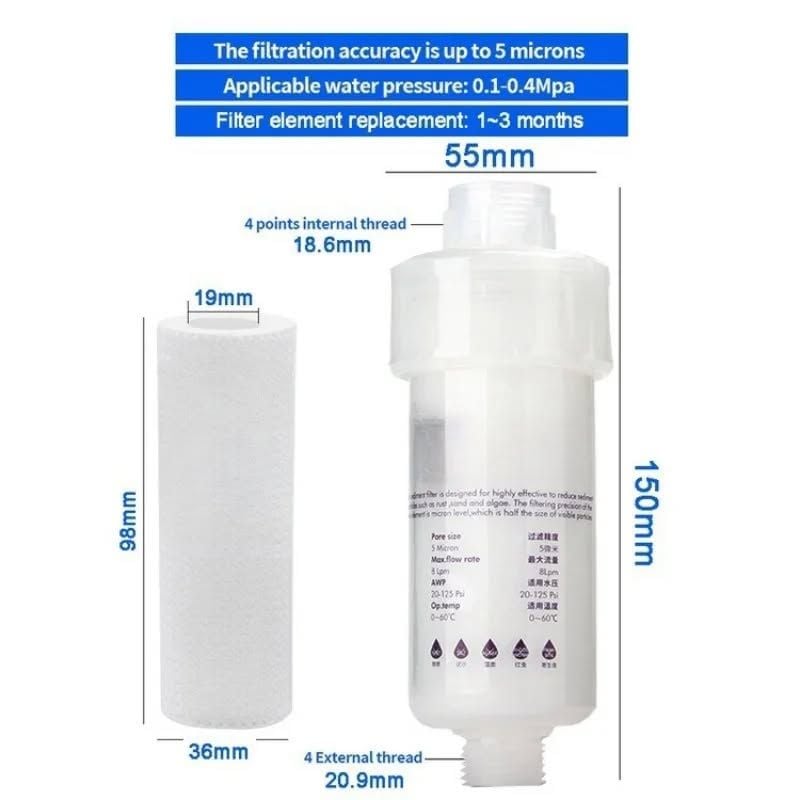 5 Inches Pre-Filter Water Cartridge For Washing Machine & Household Appliances
