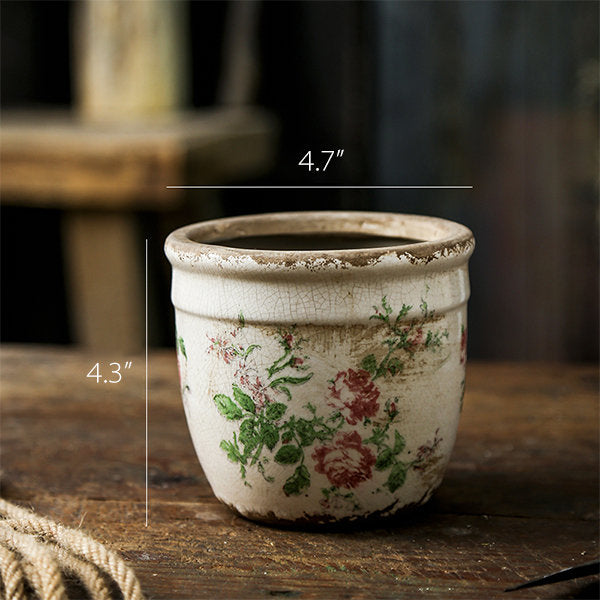 Vintage Floral Planter