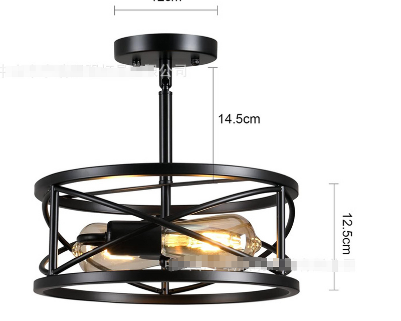 Modern Drum Glass Semi-Flush Mount Light