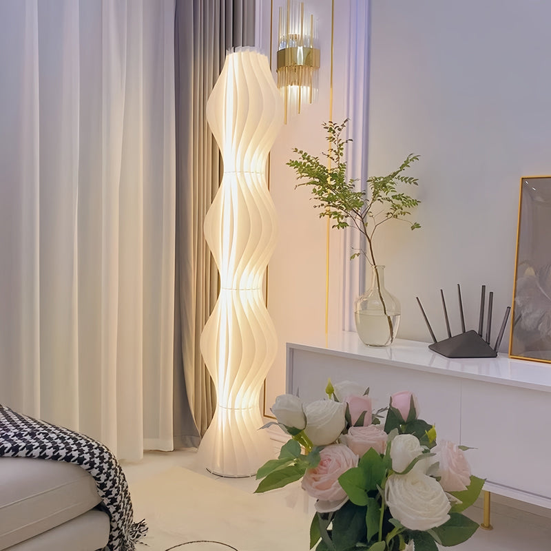 Artistic Pleated Acrylic Floor Lamp White