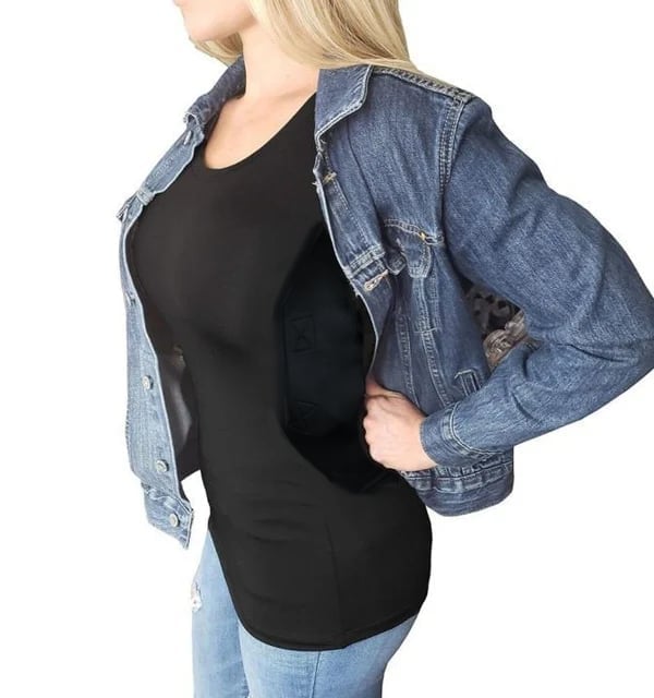 Unisex Concealed Carry Leather Holster T-Shirt