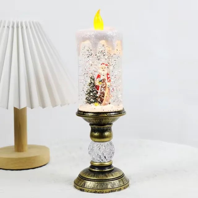LED Christmas Candle Lights with Snowflake Music Box – Festive Holiday Décor