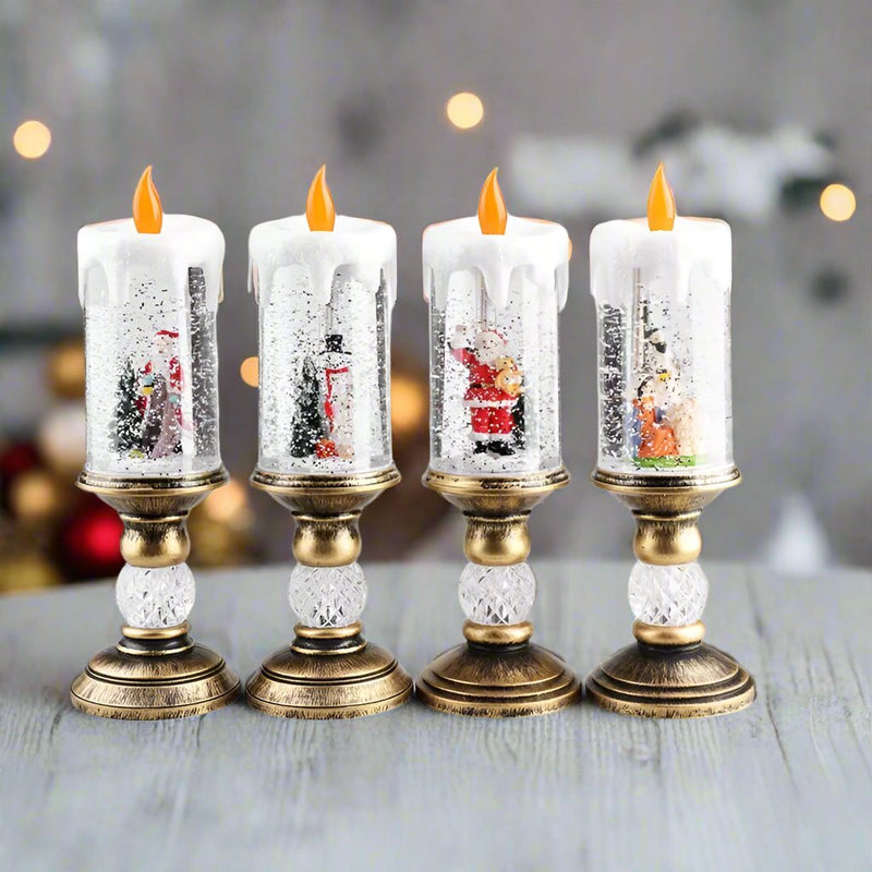 LED Christmas Candle Lights with Snowflake Music Box – Festive Holiday Décor