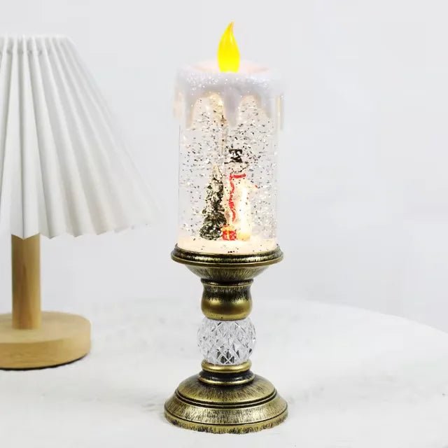 LED Christmas Candle Lights with Snowflake Music Box – Festive Holiday Décor