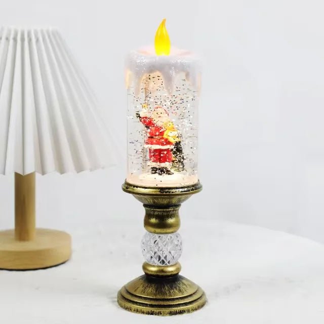 LED Christmas Candle Lights with Snowflake Music Box – Festive Holiday Décor