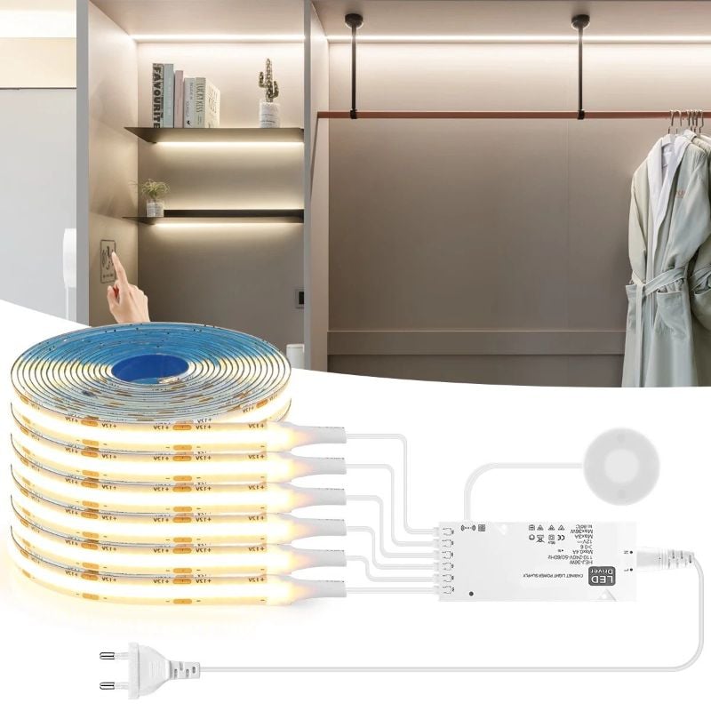 Dimmable & Touch Sensor Under Cabinet Lights – COB Thin LED Lights (6-Pack)