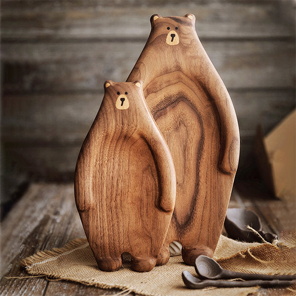 Cute Wooden Bear Serving Board