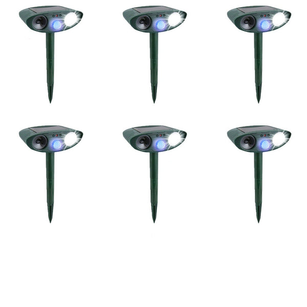 Cat Outdoor Ultrasonic Repeller | PACK of 6 | Solar Powered Ultrasonic Animal & Pest Repellant