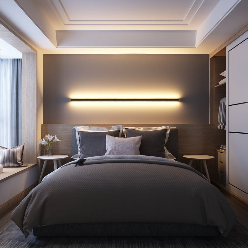 Minimalist Linear Wall Lamp with LED Atmosphere Lighting