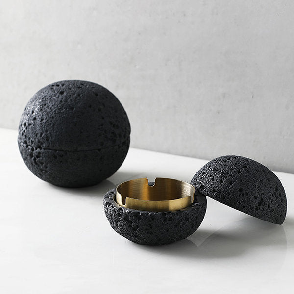Rock Shaped Ashtray With Lid