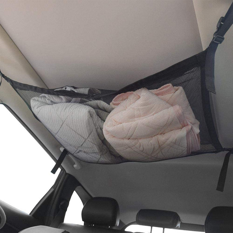 Portable Car Ceiling Space Saver Storage Net | Double-Layer Mesh Storage Organizer