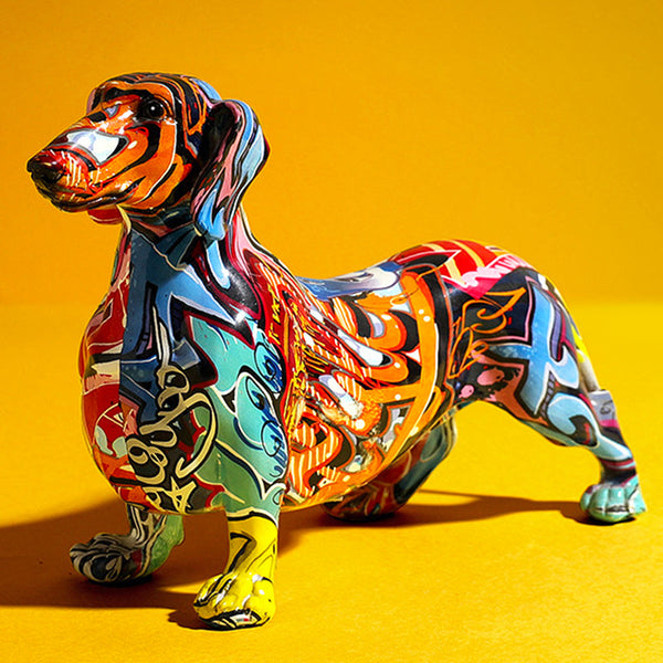 Dachshund Scandinavian Painted Statue