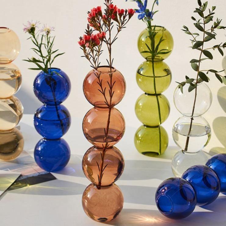 Modern Crystal Glass Bubble Vase