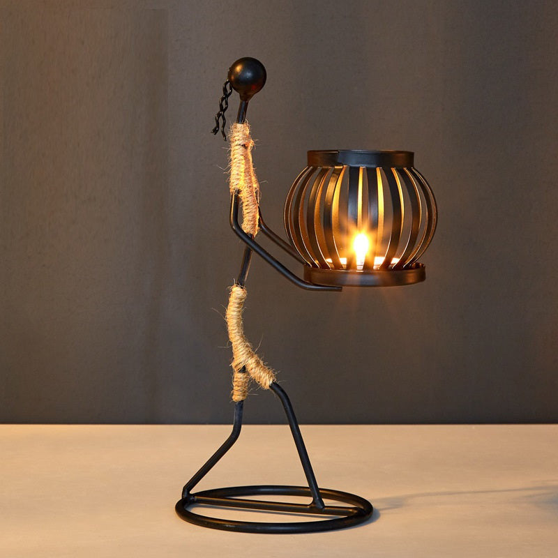 Elegant Metal Candle Holder Figurines