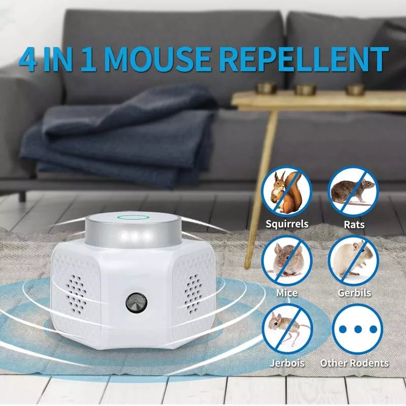 4-in-1 Ultraschall Nagetier Repellent Pest Eichhörnchen Repeller Maus Ratte Abschreckung