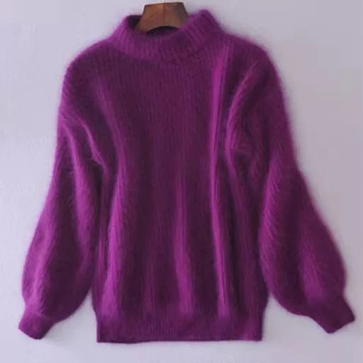 Women's Faux Mink Fur Knitted Sweater