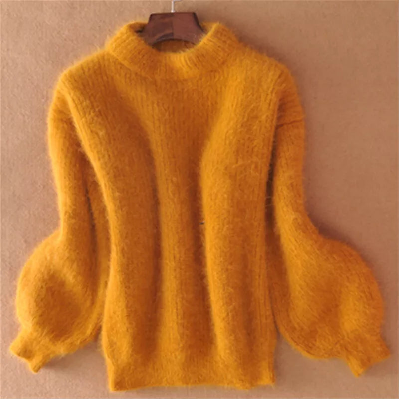 Women's Faux Mink Fur Knitted Sweater