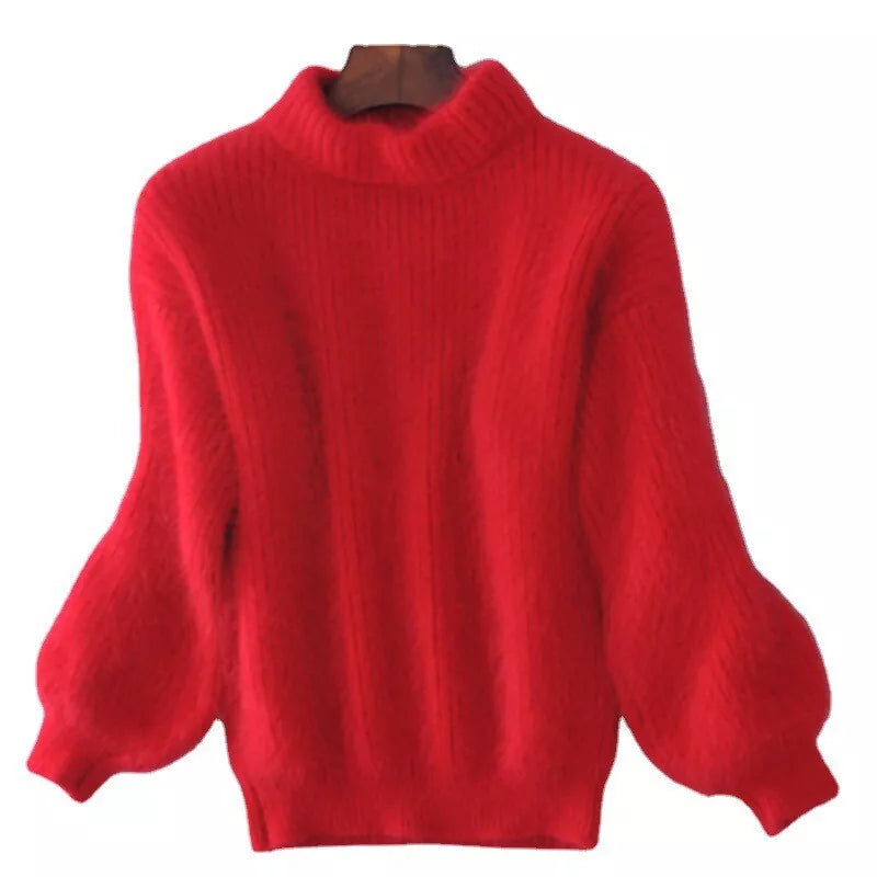 Women's Faux Mink Fur Knitted Sweater