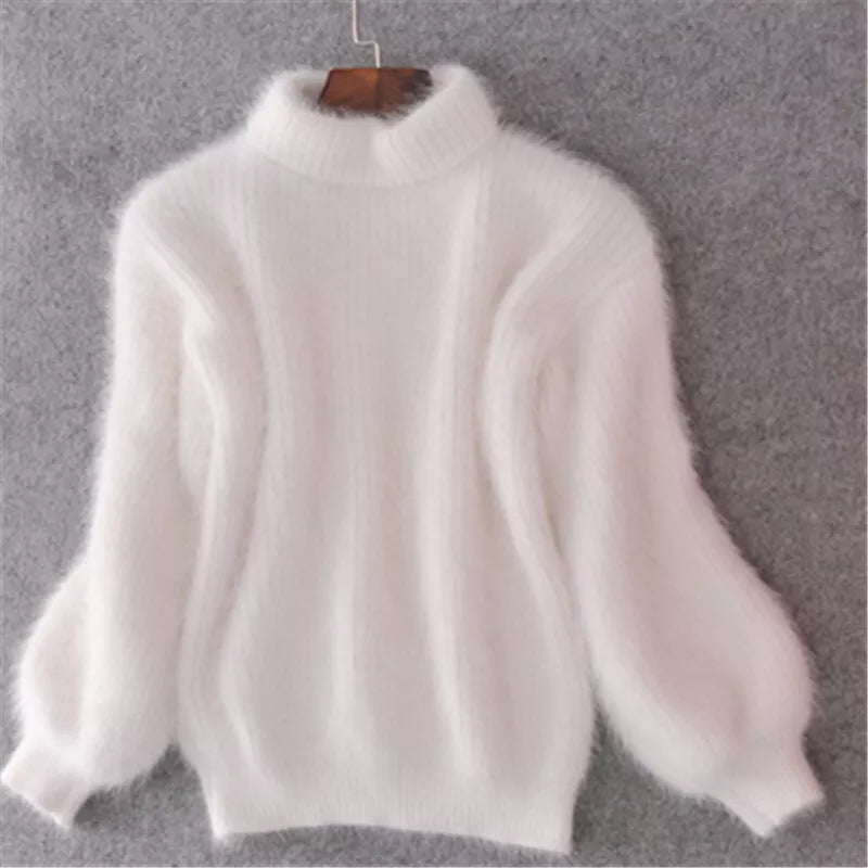 Women's Faux Mink Fur Knitted Sweater