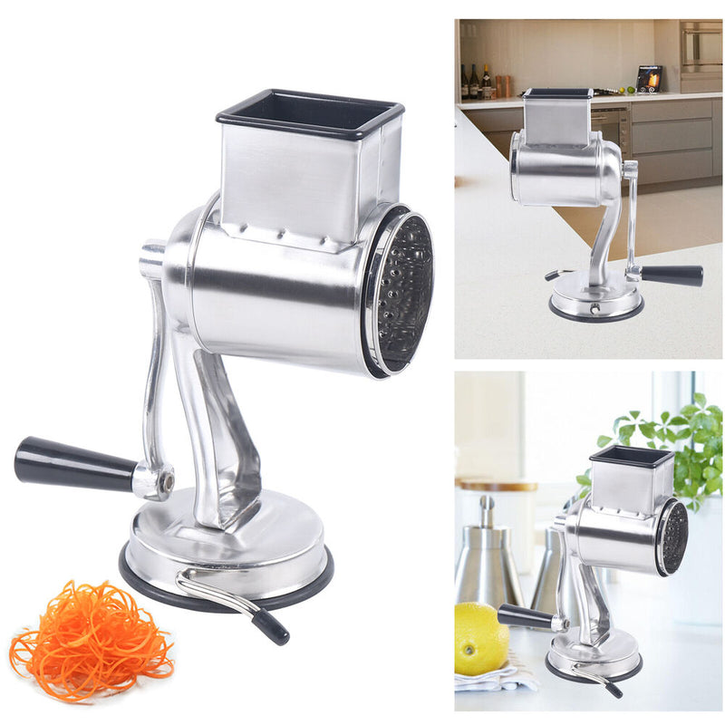 Multifunctional Stainless Steel Rotary Cheese Grater Hand Drum Slicer Crank Vegetable Chopper