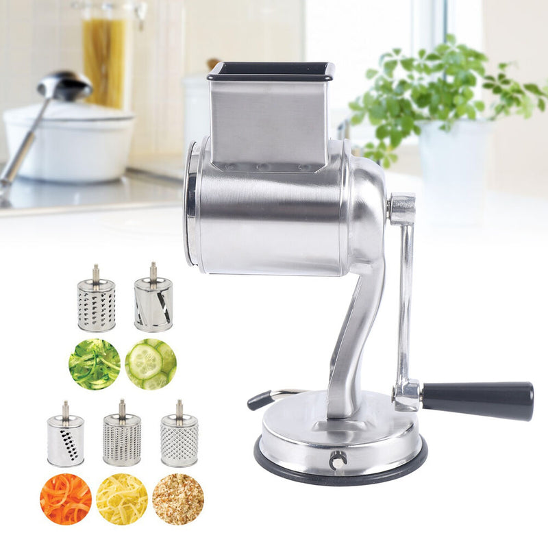 Multifunctional Stainless Steel Rotary Cheese Grater Hand Drum Slicer Crank Vegetable Chopper