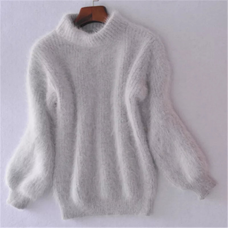 Women's Faux Mink Fur Knitted Sweater