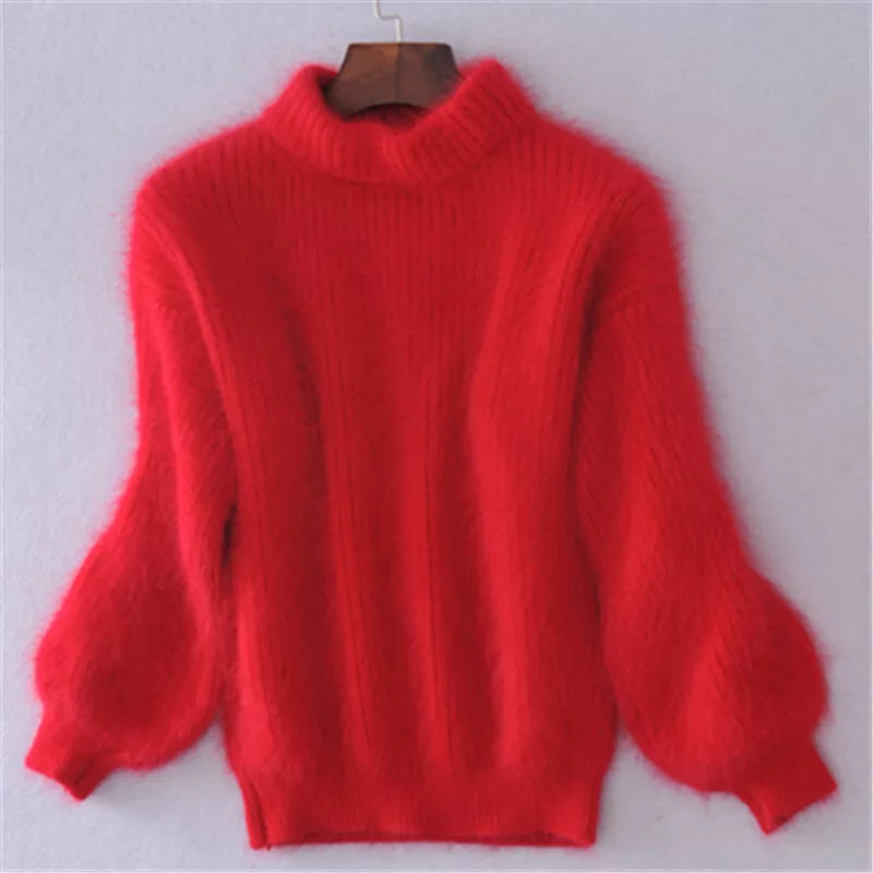 Women's Faux Mink Fur Knitted Sweater