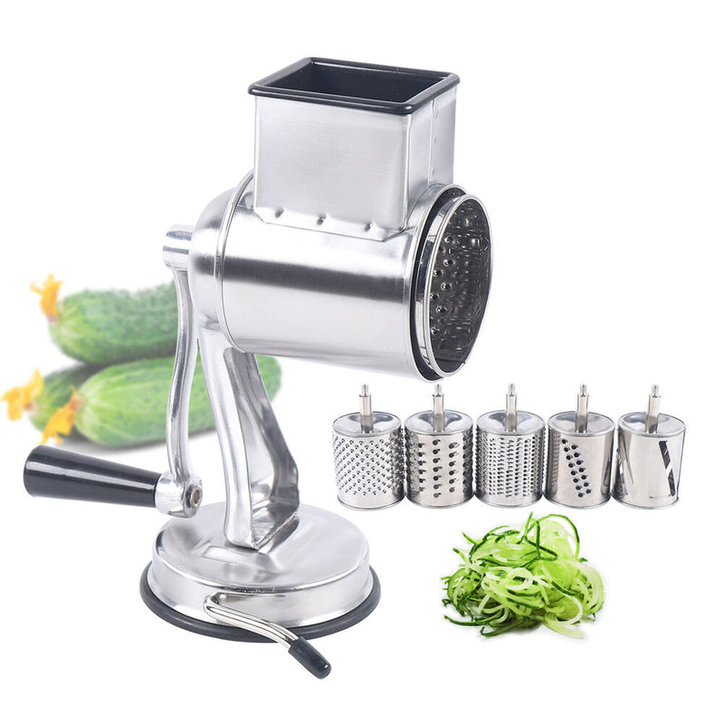 Multifunctional Stainless Steel Rotary Cheese Grater Hand Drum Slicer Crank Vegetable Chopper