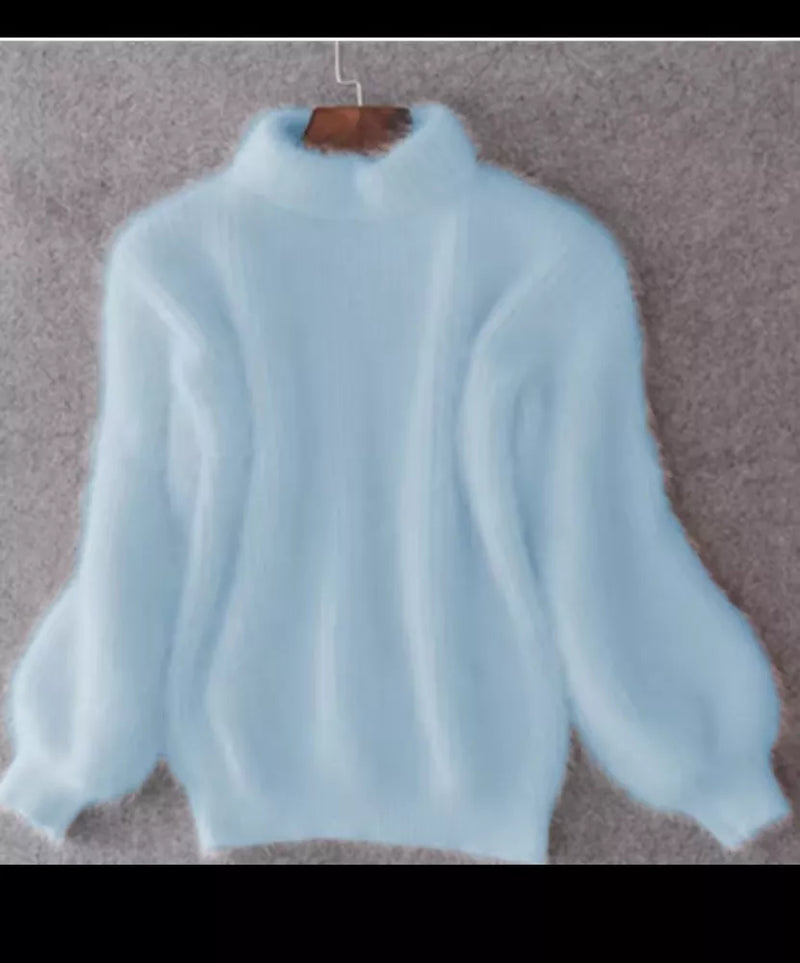 Women's Faux Mink Fur Knitted Sweater