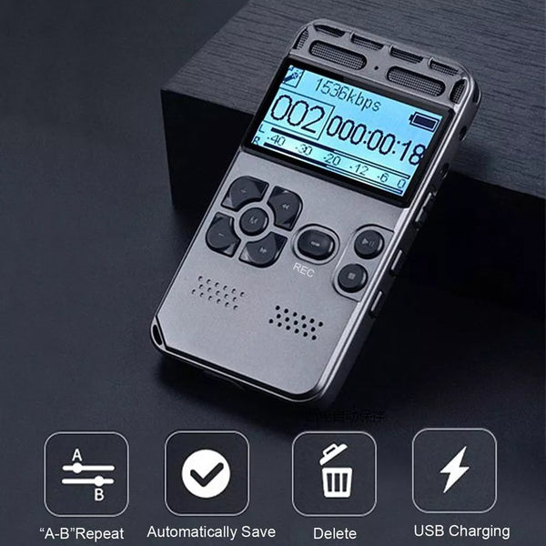 64GB Rechargeable LCD Digital Voice Recorder