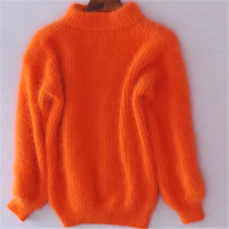 Women's Faux Mink Fur Knitted Sweater