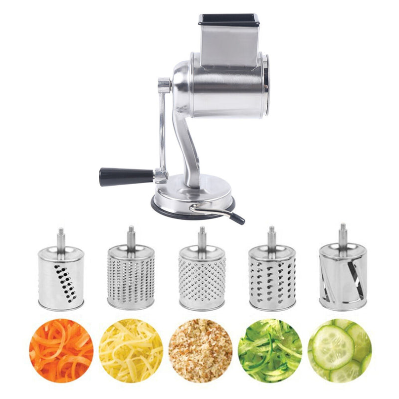 Multifunctional Stainless Steel Rotary Cheese Grater Hand Drum Slicer Crank Vegetable Chopper