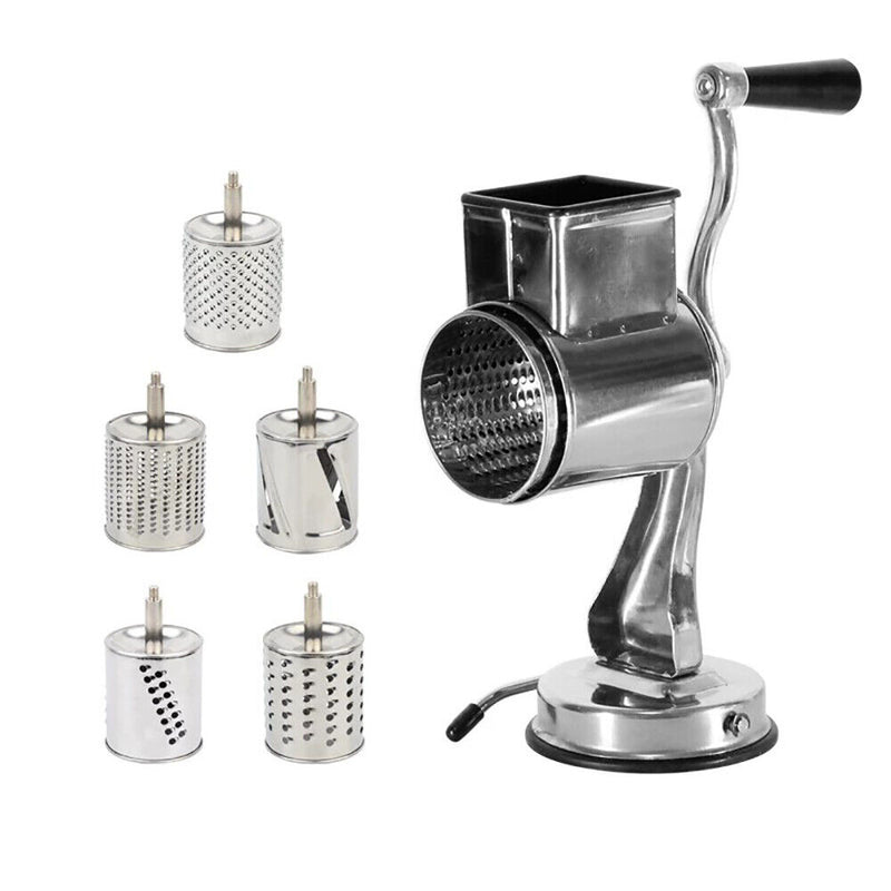 Multifunctional Stainless Steel Rotary Cheese Grater Hand Drum Slicer Crank Vegetable Chopper