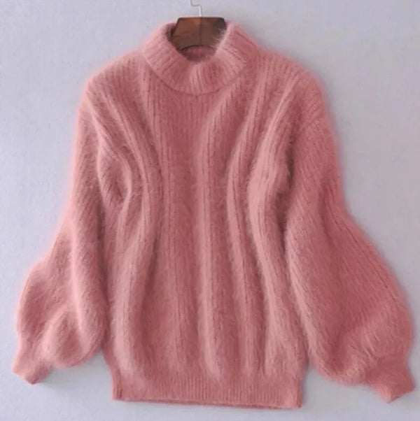 Women's Faux Mink Fur Knitted Sweater