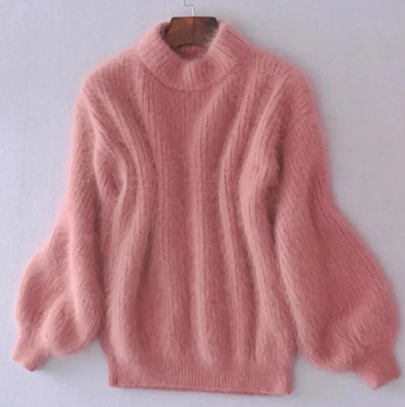 Women's Faux Mink Fur Knitted Sweater