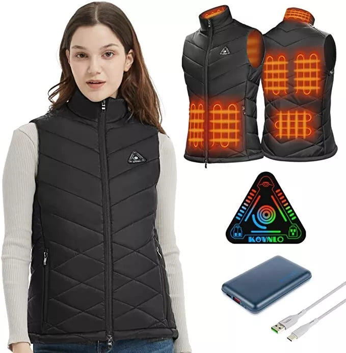 Women's Heated Down Vest with 7.4V Heating Pockets